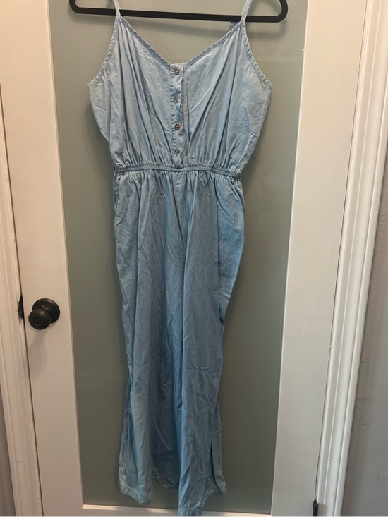 Others Follow Pants - Others Follow Light Blue Denim Jumpsuit